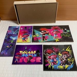 Wood Trolls Puzzle Set in Wooden Storage Box